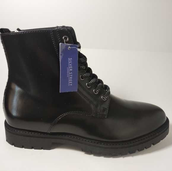 Silver Street London Combat Boots Size 9.5 - Picture 3 of 5